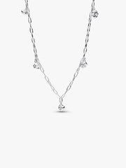 Pandora Talisman Sterling Silver Lab-Grown Diamond Dangle Symbols Paperclip Chain Necklace