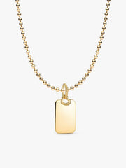 Engravable Rectangular Dog Tag Necklace