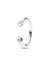Pandora Talisman Sterling Silver Lab-Grown Diamond Evil Eye & Hamsa Hand Open Ring