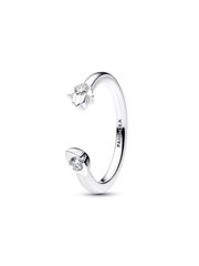 Pandora Talisman Sterling Silver Lab-Grown Diamond Evil Eye & Hamsa Hand Open Ring