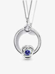 September Birthstone Eternity Circle O Pendant Set