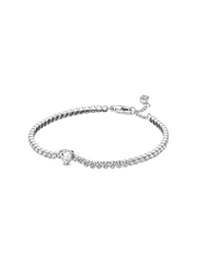 Pink Sparkling Heart Tennis Bracelet