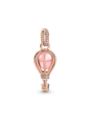 Sparkling Pink Hot Air Balloon Dangle Charm