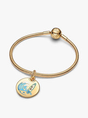 Surfing Round Tag Dangle Charm