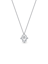 Pandora Talisman Sterling Silver Lab-Grown Diamond Hamsa Hand Pendant Necklace