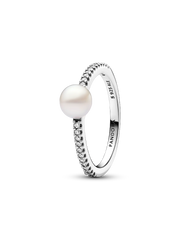 Treated Freshwater Cultured Pearl & Pavé Ring