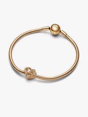 Openwork Swirling Heart & Treated Freshwater Cultured Pearl Charm