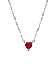 Sparkling Heart Halo Pendant Collier Necklace