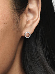 FINAL SALE - Sparkling Circle Stud Earrings