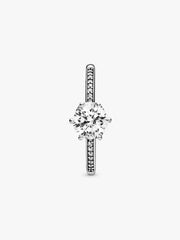 Clear Sparkling Crown Solitaire Ring