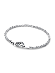 Pavé Clasp Foxtail Chain Charm Bracelet