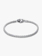 Pavé Clasp Foxtail Chain Charm Bracelet