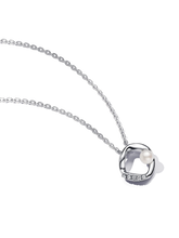 Organically Shaped Pavé Circle & Treated Freshwater Cultured Pearl Collier Necklace
