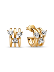 Triple Heart Hoop Earrings