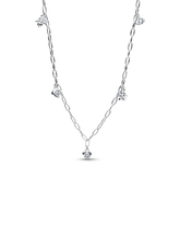Pandora Talisman Sterling Silver Lab-Grown Diamond Dangle Symbols Paperclip Chain Necklace