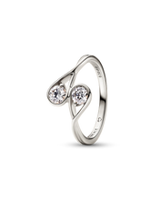 FINAL SALE - Pandora Infinite 14k White Gold Double Lab-grown Diamond Ring