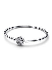 FINAL SALE - Pandora Moments Sparkling Snowflake Clasp Bangle