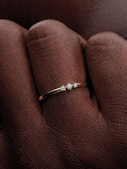 Pandora Era 14k Gold Lab-grown Diamond Triple Stone Ring