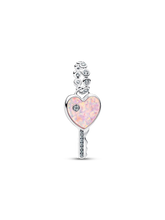 Opalescent Heart Key Dangle Charm