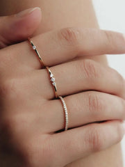 Pandora Era 14k Gold Lab-grown Diamond Triple Stone Ring