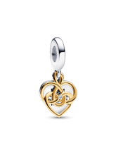 Lab-grown Diamond Engravable Mom Double Dangle Charm
