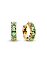 Green Hoop Earrings