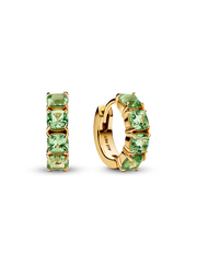 Green Hoop Earrings