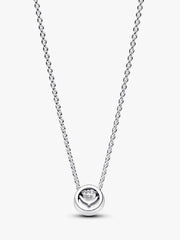 Sparkling Round Halo Pendant Collier Necklace
