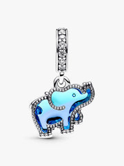 Blue Murano Glass Elephant Dangle Charm