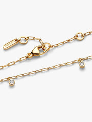 Pandora Era Bezel Lab-Grown Diamond Dangle Paperclip Chain Bracelet