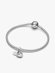 Sparkling Heart Double Dangle Charm
