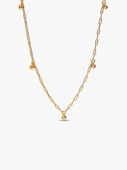 Pandora Era Bezel Lab-Grown Diamond Dangle Station Paperclip Chain Necklace