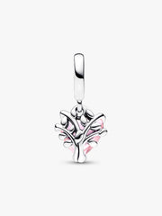 FINAL SALE - Pink Family Tree & Heart Dangle Charm