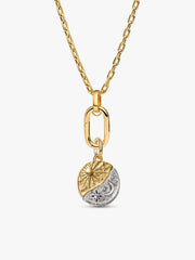Sun and Moon Medallion Charm Necklace Set