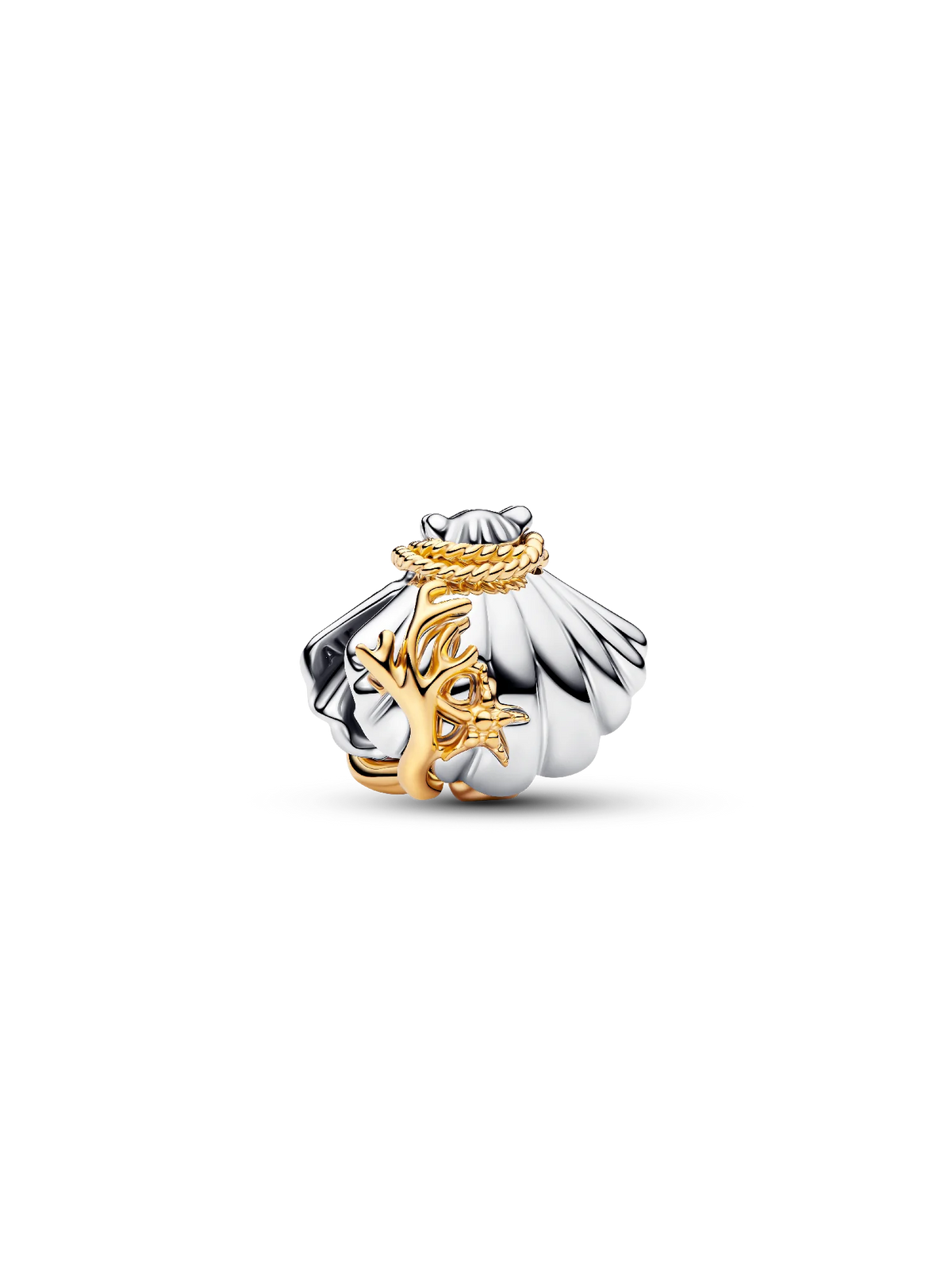 Disney Princesses Ariel Shell Lab-Grown Diamond Two-Tone Charm