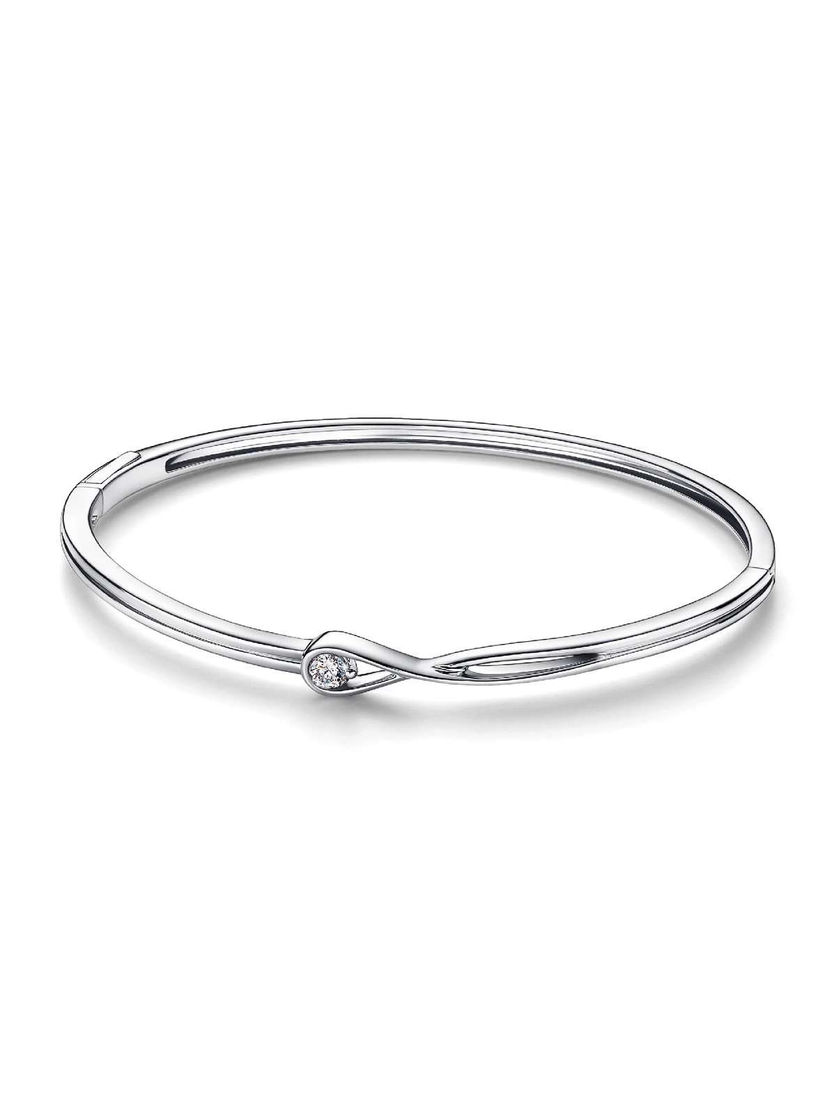 Pandora Infinite Sterling Silver Lab-grown Diamond Bangle