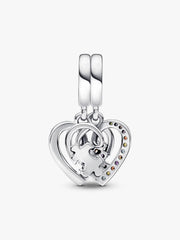 Splittable Puzzle Piece Hearts Dangle Charm