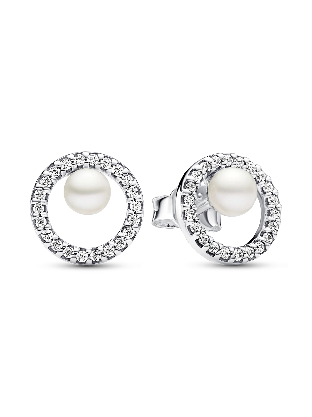 Treated Freshwater Cultured Pearl & Pavé Halo Stud Earrings