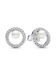Treated Freshwater Cultured Pearl & Pavé Halo Stud Earrings