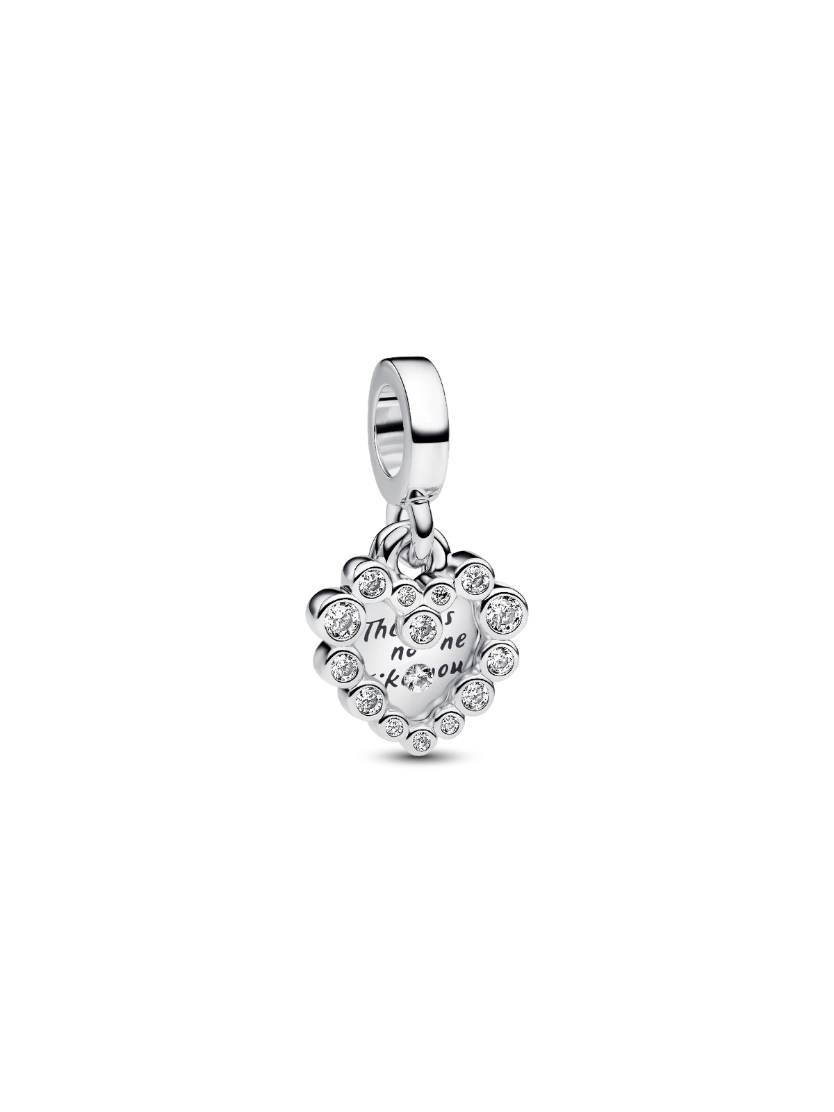 Sparkling Heart Double Dangle Charm