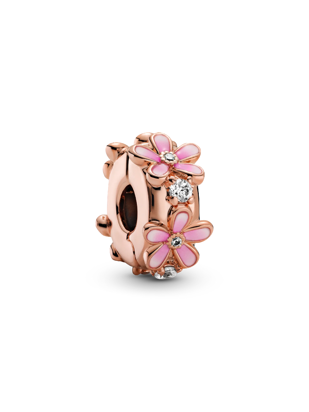 Pink Daisy Spacer Clip Charm