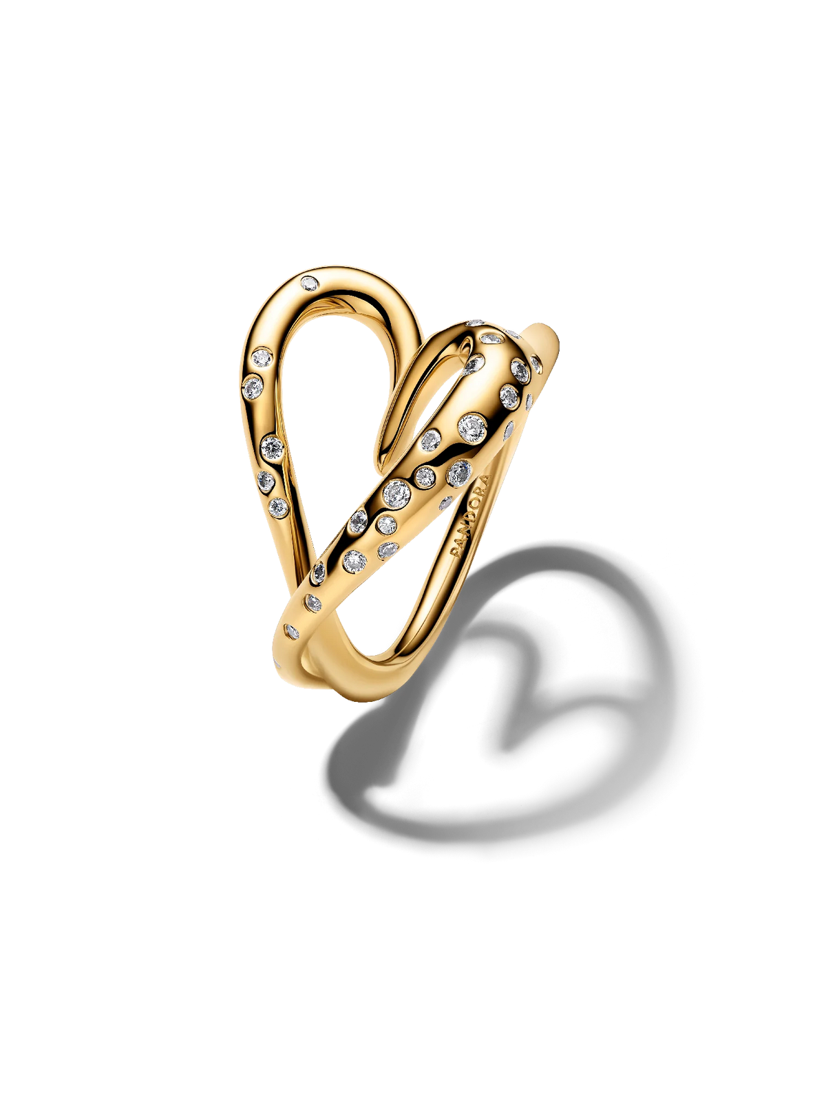 Organically Shaped Stone-Set Heart Ring