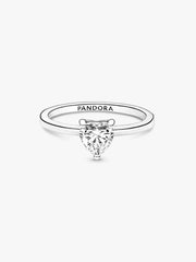 Sparkling Clear Heart Solitaire Ring