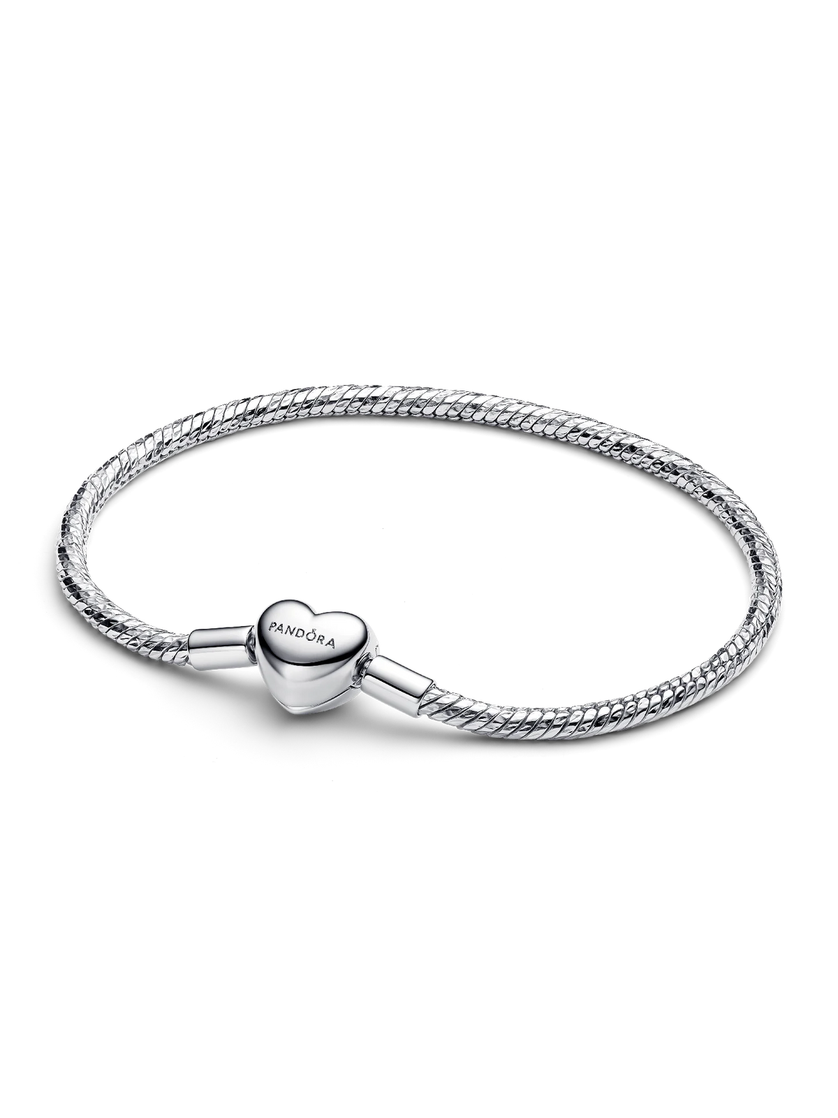 Heart Clasp Faceted Snake Chain Bracelet