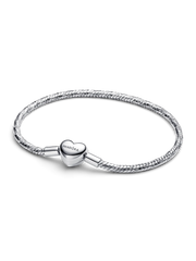 Heart Clasp Faceted Snake Chain Bracelet