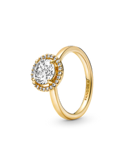 Sparkling Round Halo Ring