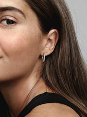 Sparkle and Pandora Logo Hoop Earrings