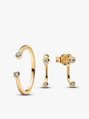 Lab-Grown Diamond Open Earring and Ring Set