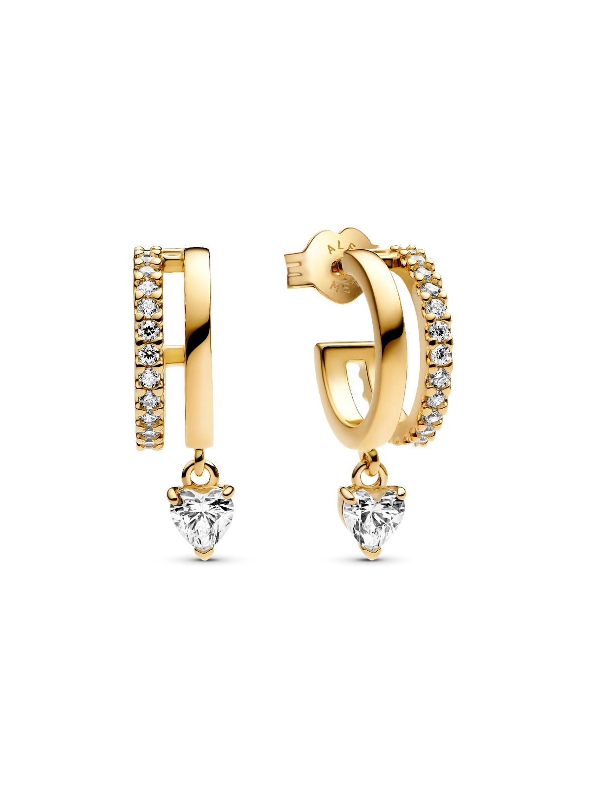 Dangling Heart Hoop Earrings