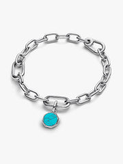 FINAL SALE - Turquoise-colored Engravable Mini Medallion Charm